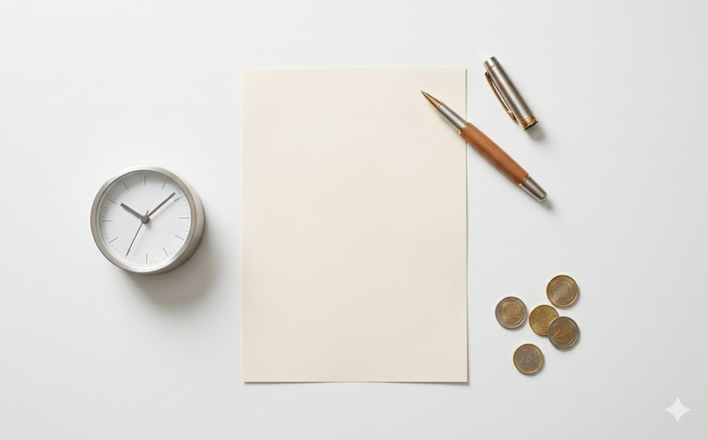 erte-documento-prestacion-sepe.webp Documento de ERTE con reloj y monedas para calcular prestación