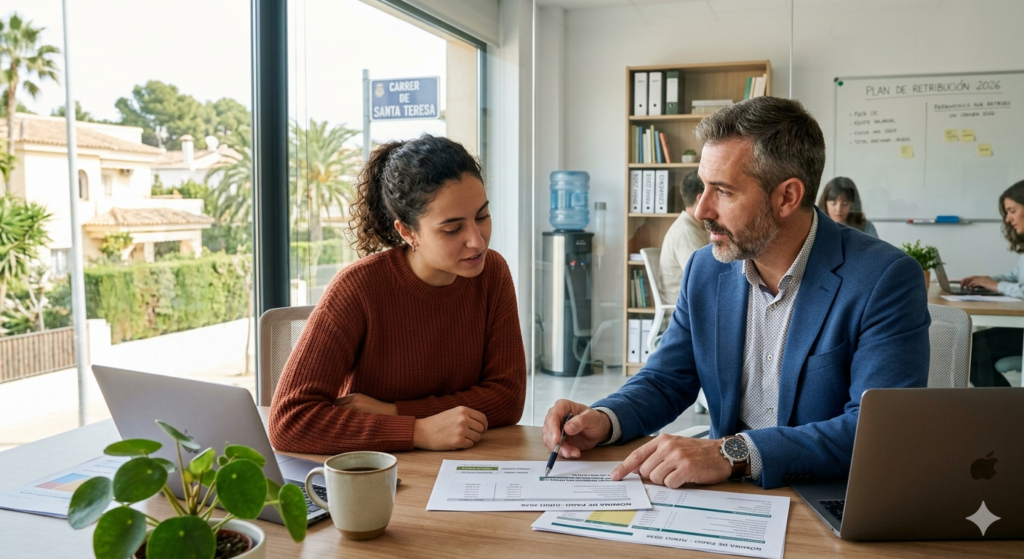 Responsable de RRHH explicando el impacto del SMI 2026 en la nómina