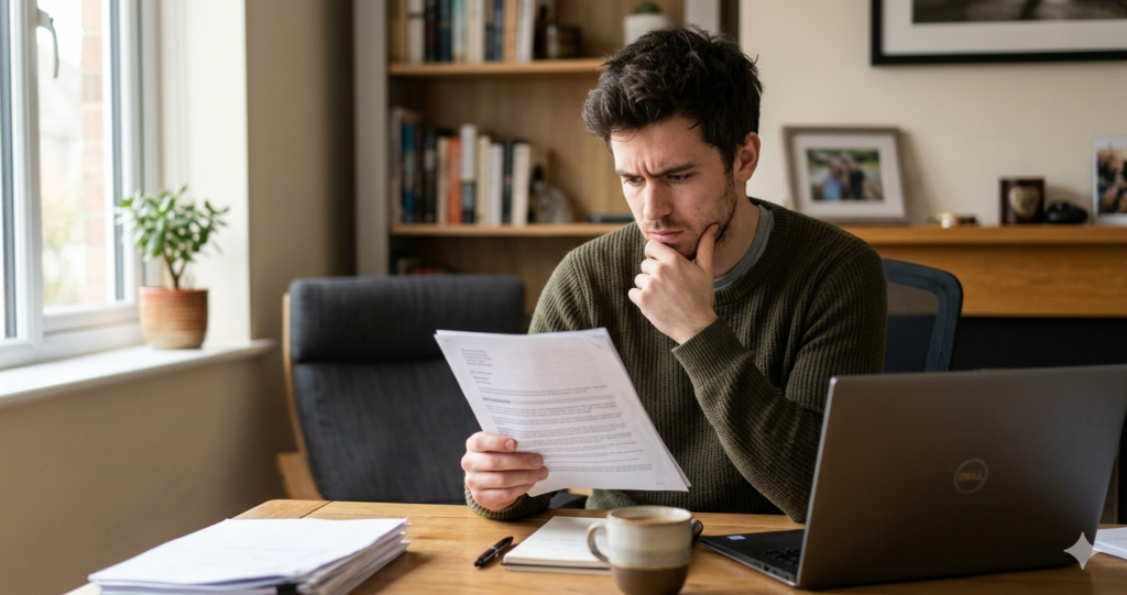 Joven mirando cómo cobrar el paro en España