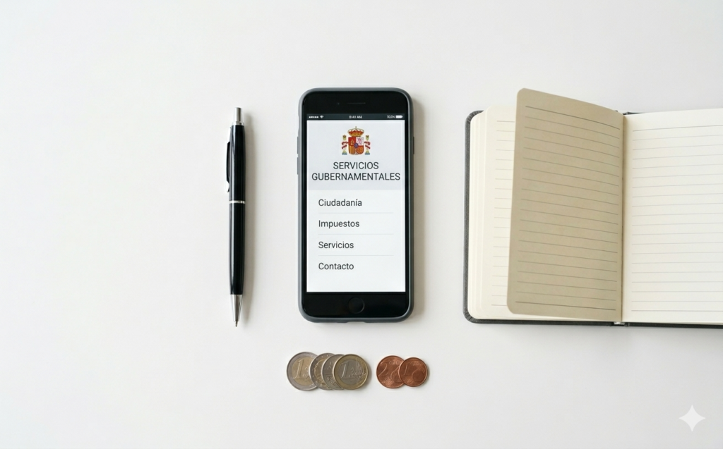 Móvil con web del SEPE para solicitar el paro en España