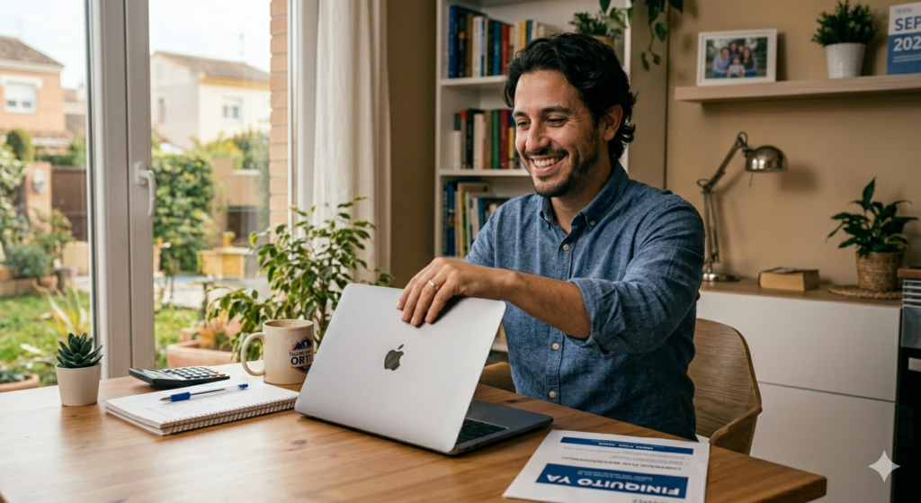Trabajador ejerciendo su derecho a la desconexión digital al terminar la jornada