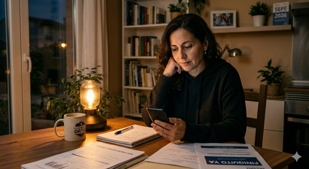 Trabajadora recibiendo mensajes de trabajo fuera de su horario laboral